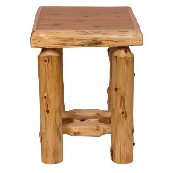 Cedar Log Open Nightstand