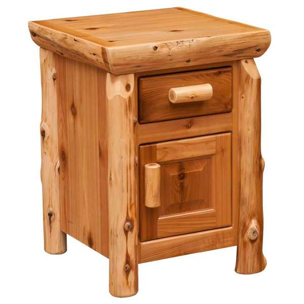 Cedar Log Enclosed Nightstand