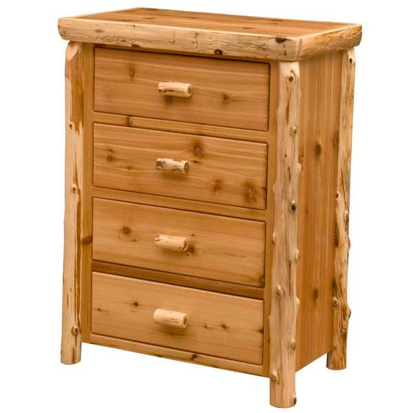 Cedar Log Four Drawer Chest