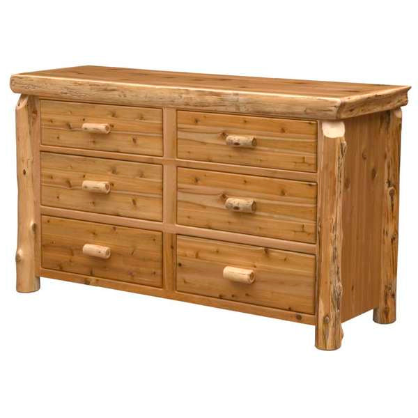 Cedar Log Six Drawer Dresser