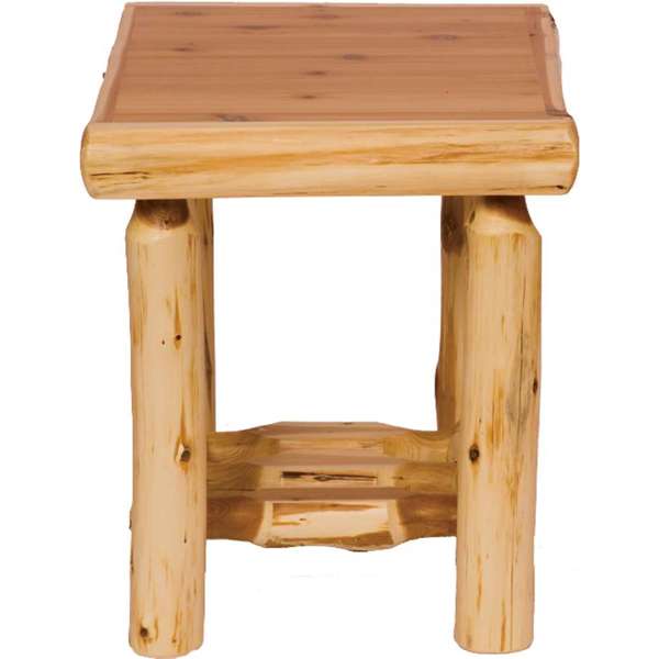 Cedar Log Open End Table