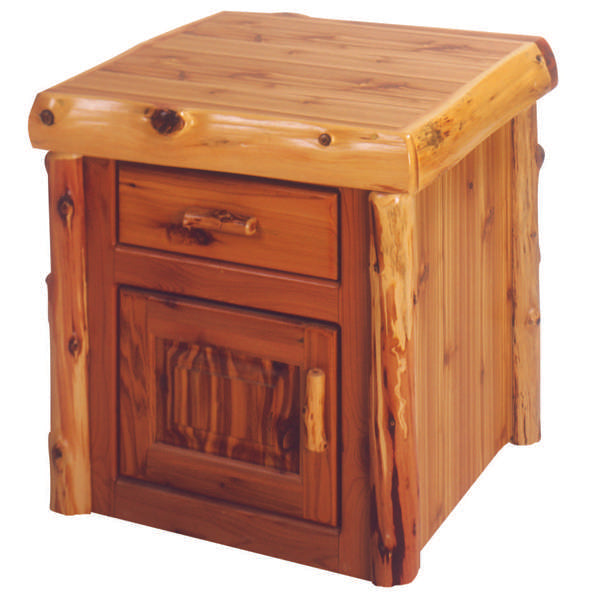 Cedar Log Enclosed End Table