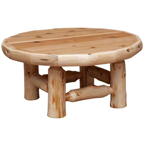 Cedar Log Circle Coffee Table