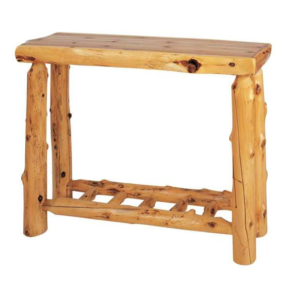 Cedar Log Open Sofa Table