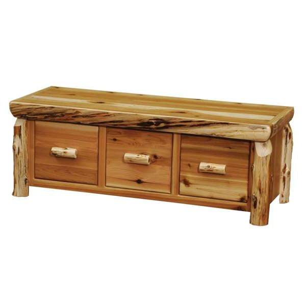 Cedar Log Entry Bench