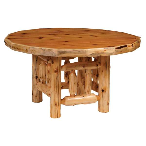 Cedar Log Round Dining Table