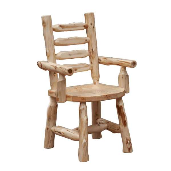 Cedar Log Ladder Back Arm Chair