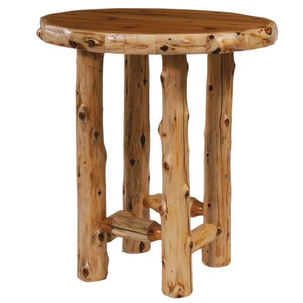 Cedar Log Round Pub Table