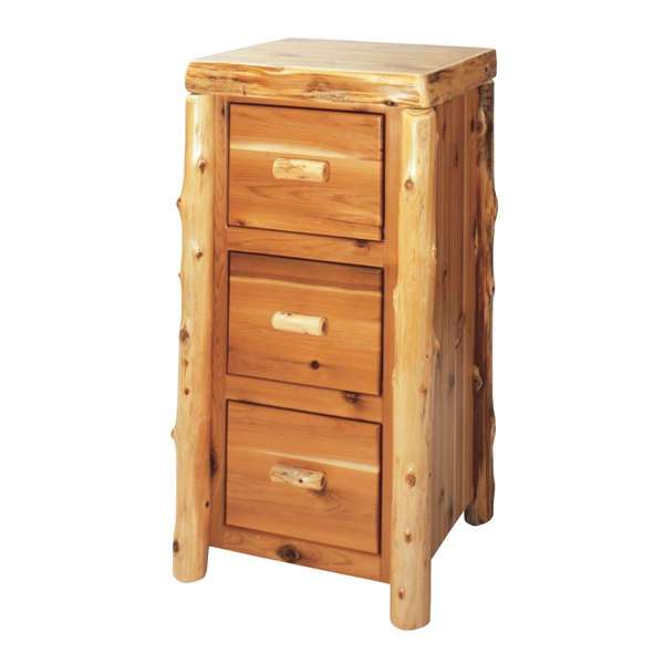 Cedar Log Three Drawer File