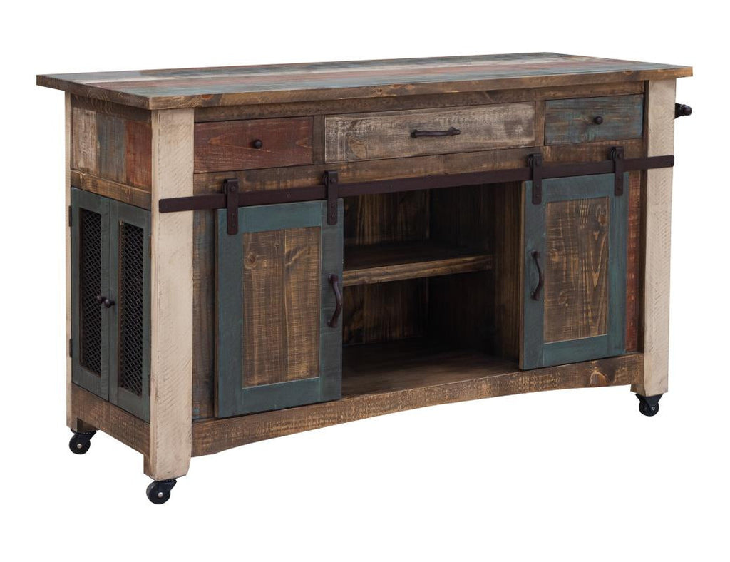 Antique Multicolor Kitchen Island
