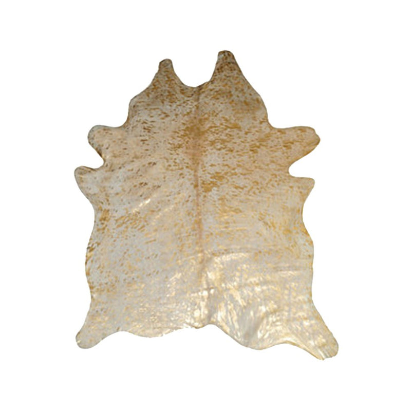 6' X 7' Natural And Gold Genuine Cowhide Area Rug