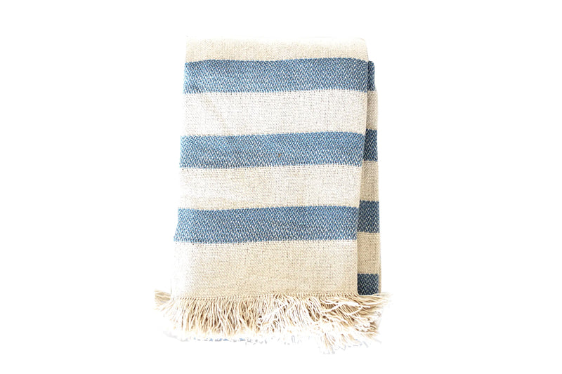 Throw blanket Bold Stripe Light Blue