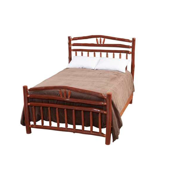 Hickory Log Wagon Wheel Bed