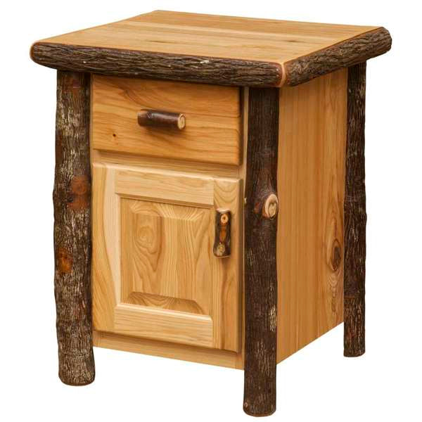 Hickory Log Enclosed End Table