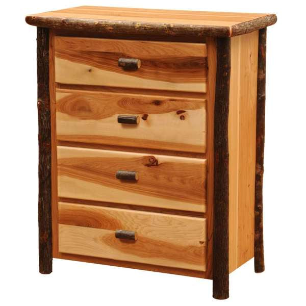 Hickory Log Four Drawer Chest