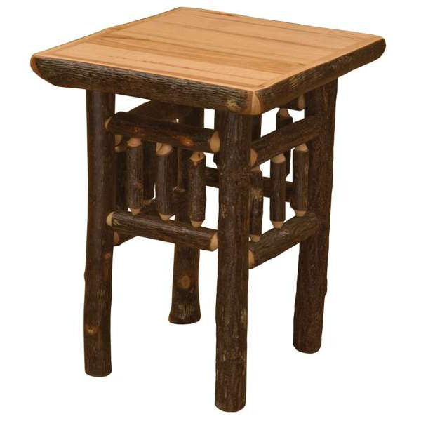 Hickory Log Open End Table
