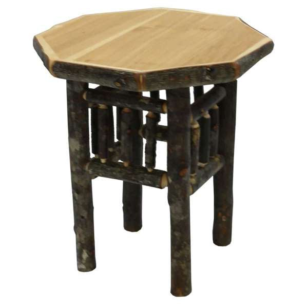 Hickory Log Octagon End Table