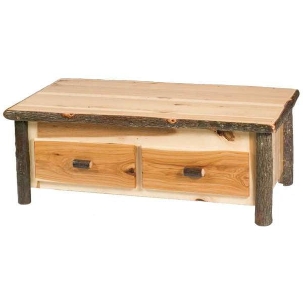 Hickory Log Coffee Table - Elevating Top