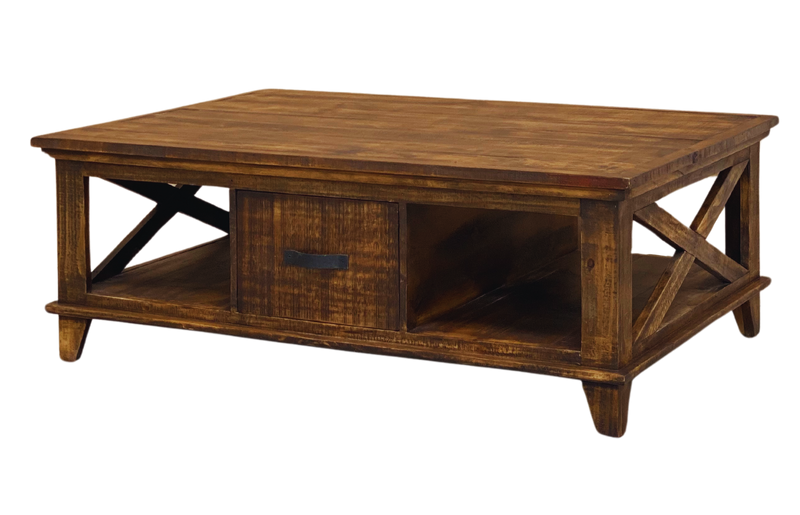 Rancho X Coffee Table in Dark Wax