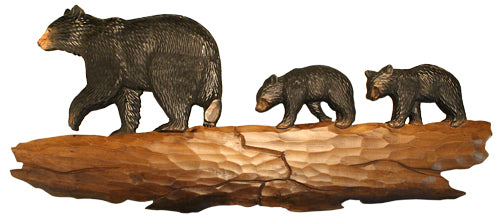 Bear Family Wood Wall Art