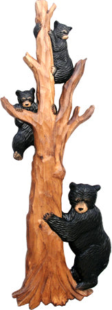 Climbing Bear Family Wood Wall Art