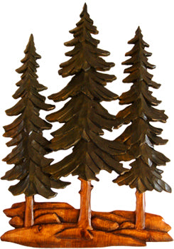 Pine Trees Wood Wall Art