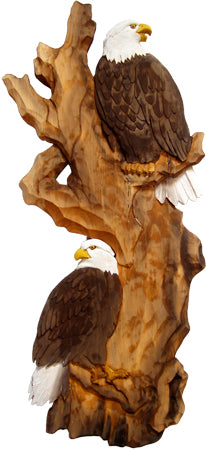 Standing Eagles Wood Wall Art