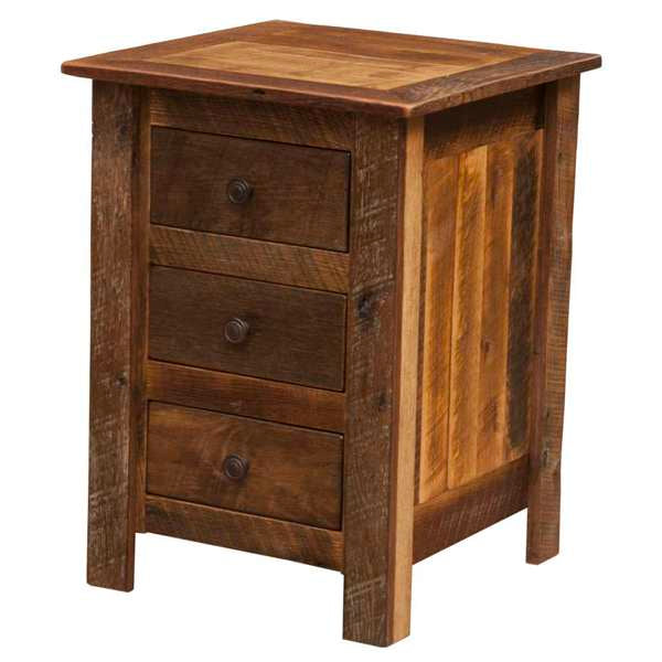 Barnwood Three Drawer Nightstand