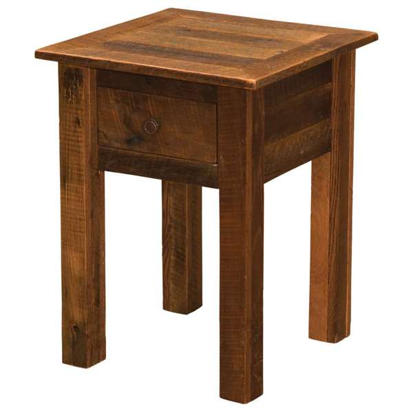 Barnwood One Drawer End Table