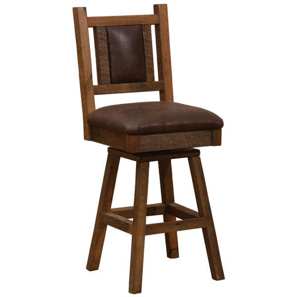 Barnwood Swivel Counter Stool
