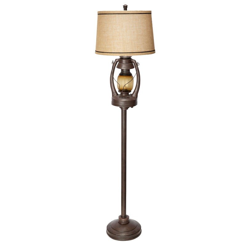 64”H Rusty Vintage Lantern Floor Lamp