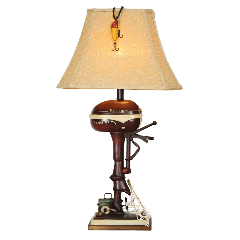 32"H Vintage Boat Motor Table Lamp