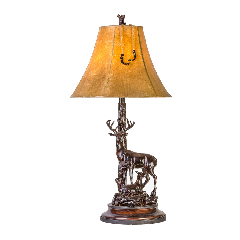 32.25”H Grand Buck + Doe Table Lamp