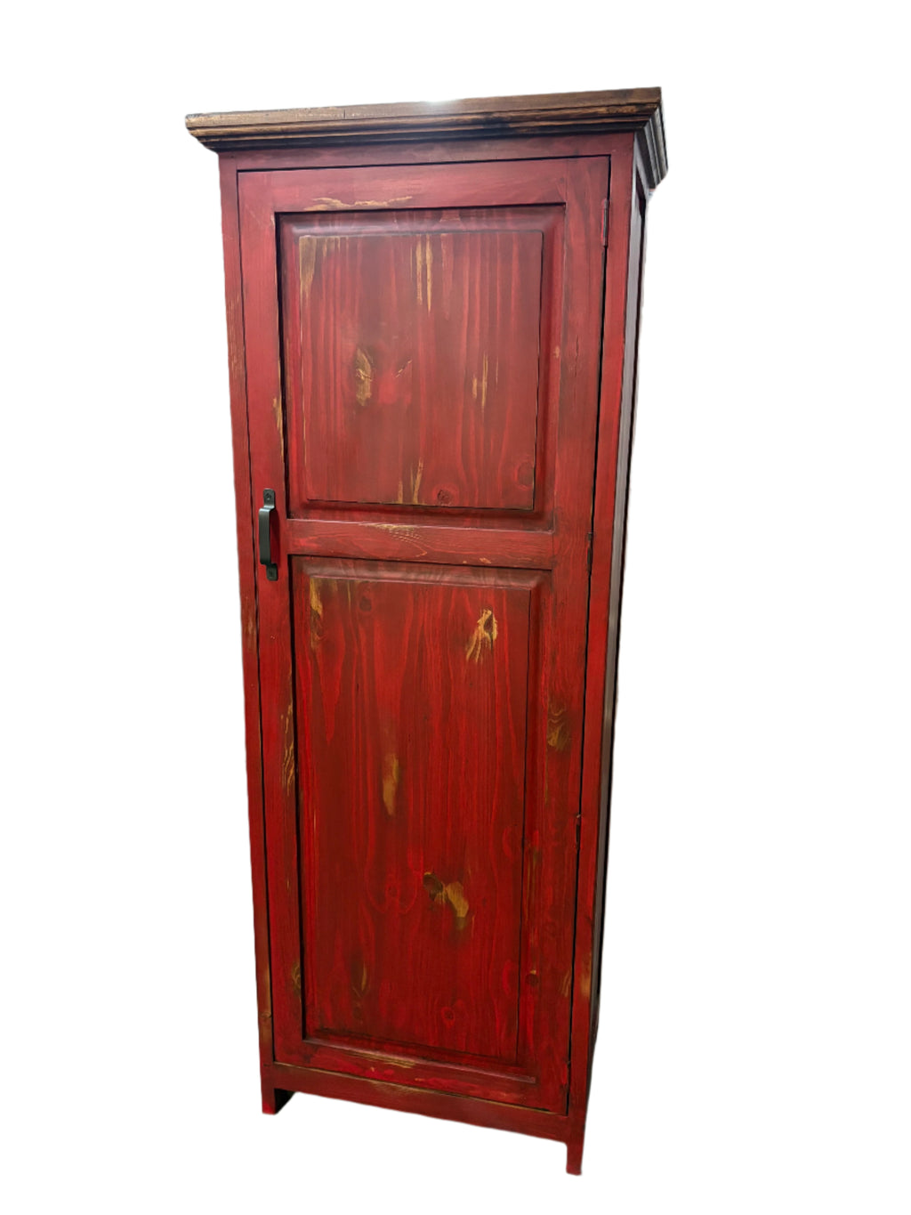 Large Rustic Cabinet for storage in Oldie Red
