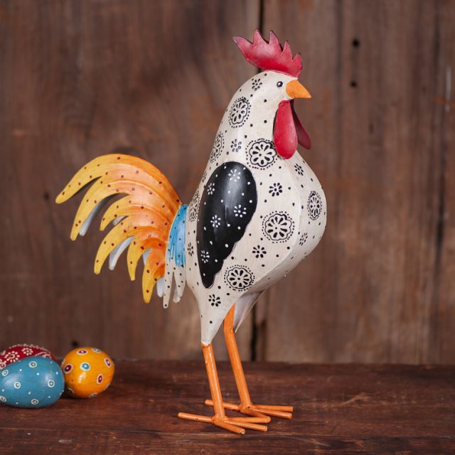 Hand Painted Iron Rooster