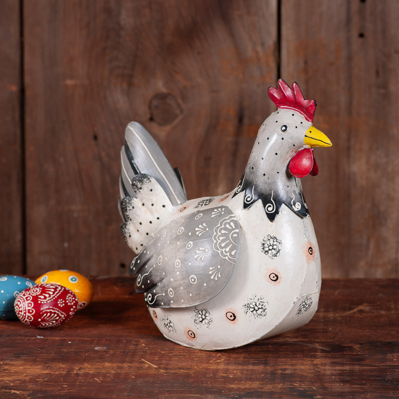 Hand Painted Iron Hen