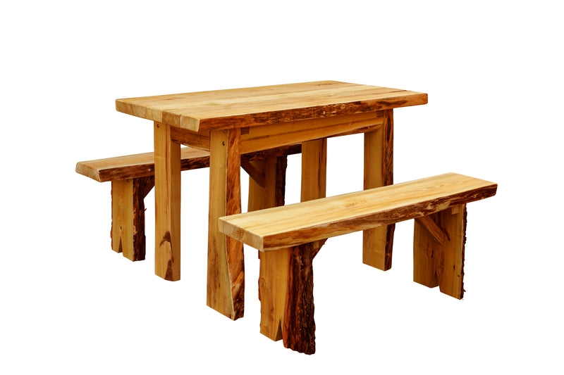 4' Autumnwood Table with 2 - 4' Wildwood Benches