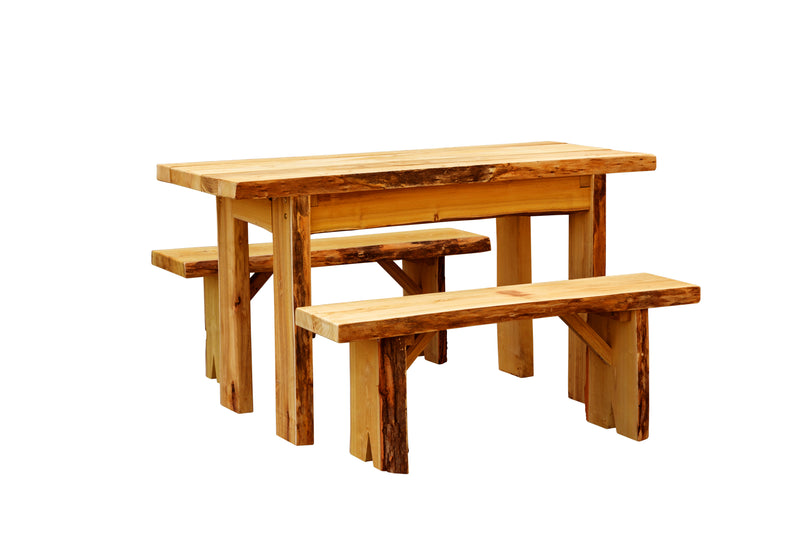 5' Autumnwood Table with 2 - 5' Wildwood Benches