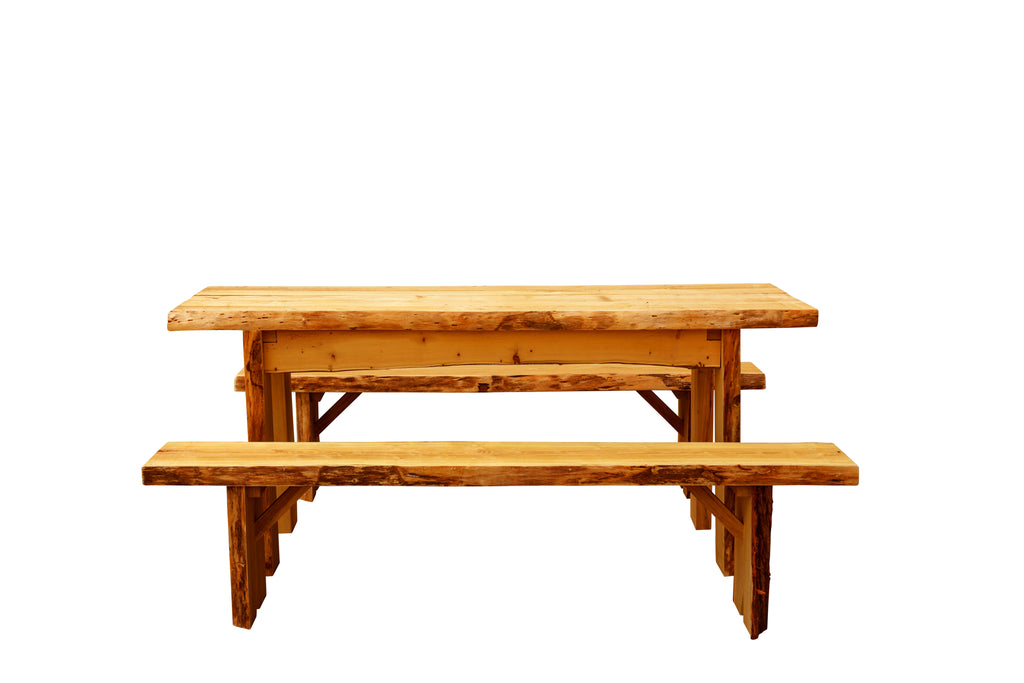6' Autumnwood Table with 2 - 6' Wildwood Benches