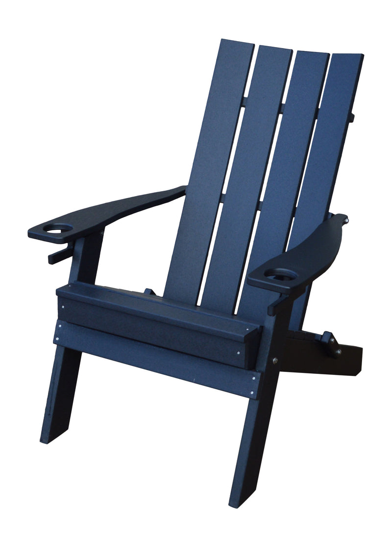 Poly Hampton Folding Adirondack Chair w/2 cupholders