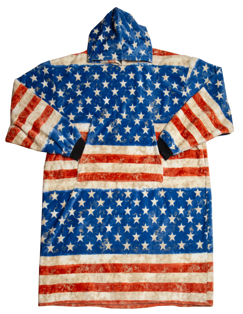 Stars and Stripes Hooded Blanket
