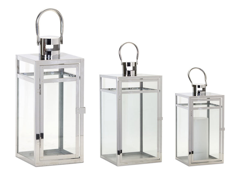 Stainless Steel Lanterns (Set of 3)