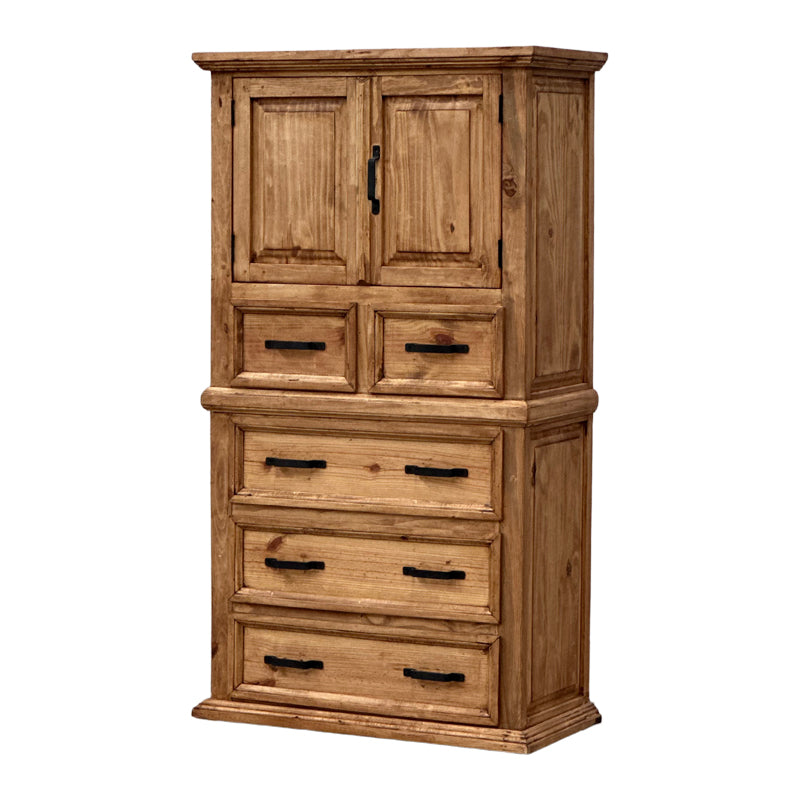 Traditional Tower Chest of Drawers Rustic Dresser