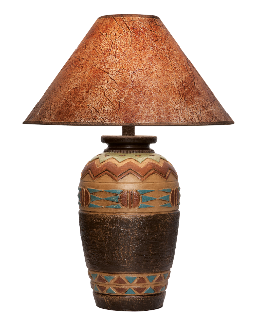 Light Western Table Lamp 30" | Hydrocal Base with 3-Way Switch