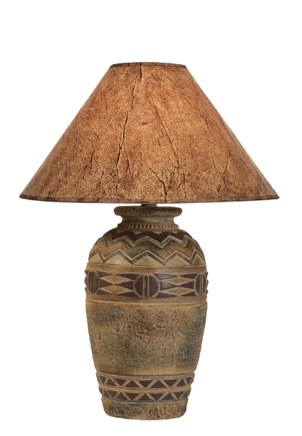 Indian Mesa Table Lamp 30" | Hydrocal Base with 3-Way Switch