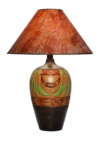 Light Western Table Lamp 29" | Hydrocal Base with 3-Way Switch
