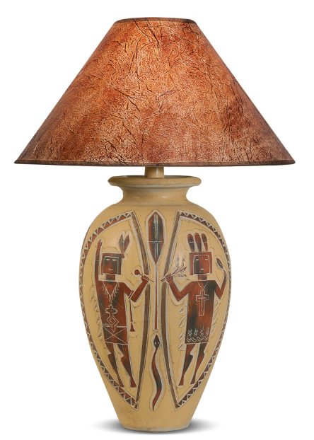 Desert Ochre Red Table Lamp 31" | Rustic Hydrocal Base, 3-Way Switch
