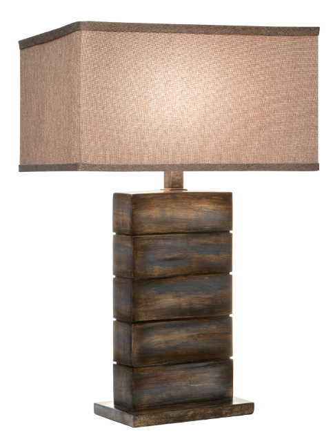 Seal Blue Rock Hydrocal Table Lamp 29" | Rustic Handcrafted Lighting