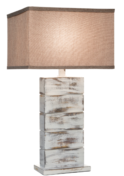 Stone Rock White Hydrocal Table Lamp 29" | Rustic Handcrafted Lighting