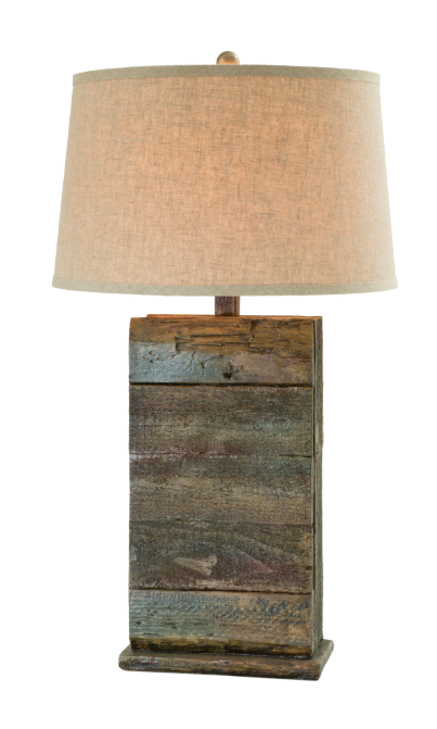 Seal Blue Rock Hydrocal Table Lamp 30.5" | Rustic Handcrafted Lighting